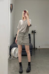 BORIS BIDJAN SABERI skirt WSKIRT1 FTS10001 light grey